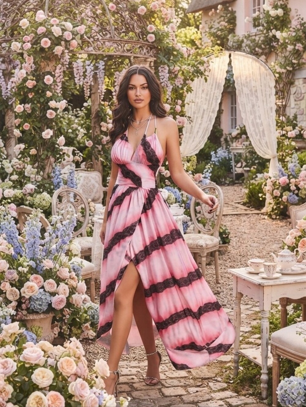 PREMIUM BRAND AND QUALITY BOHEMIAN LEOPARD PRINT OMBRE CHIFFON MAXI DRESS